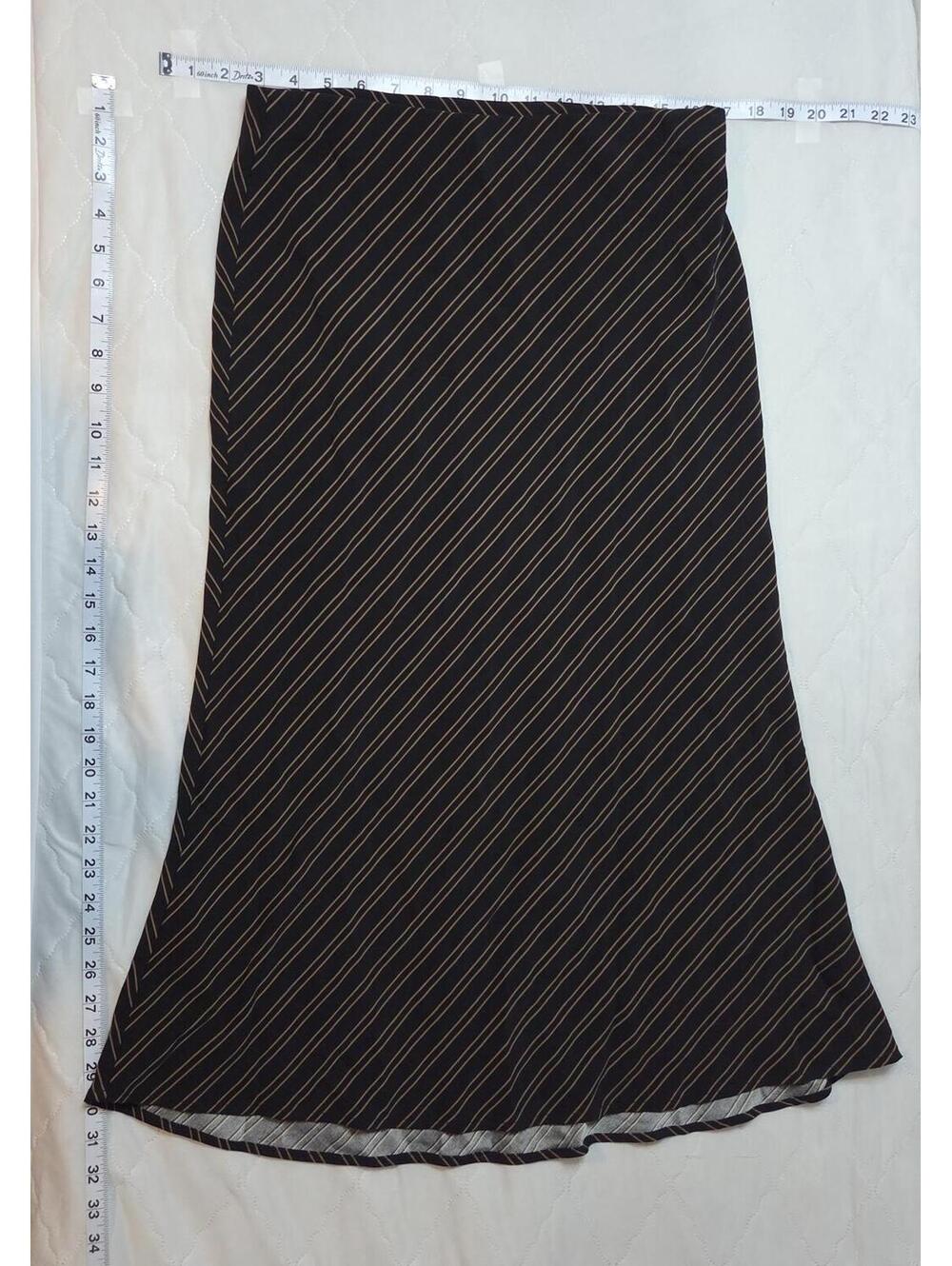 Rachel Zoe Black Striped Midi Skirt Size 4